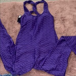 Vibrant Purple Textured Jumpsuit